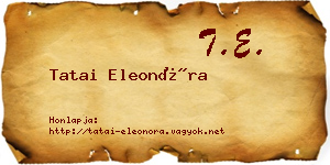 Tatai Eleonóra névjegykártya